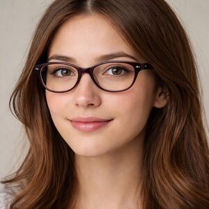 Masunaga Women’s Slightly Round Glasses Brown